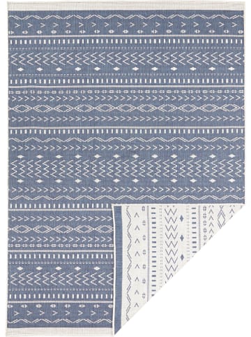 NORTHRUGS Omkeerbaar tapijt "Kuba" blauw/crème