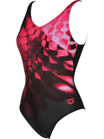 Arena Badeanzug "Plumage" in Schwarz/ Rot