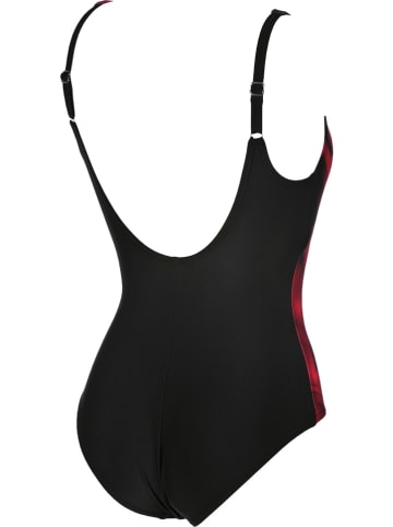 Arena Badeanzug "Plumage" in Schwarz/ Rot