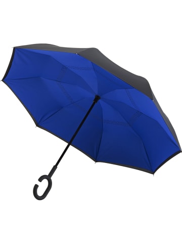 Impliva Inside-Out-Schirm in Blau/ Schwarz - Ø 107 cm