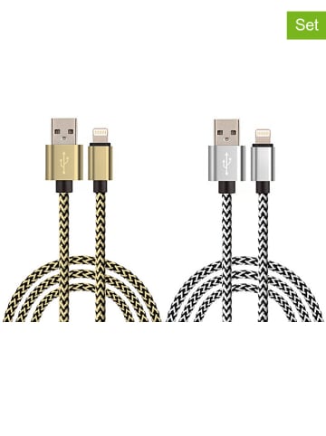 SmartCase 2er-Set: Lightning-Kabel in Gold/ Silber - (L)1 m