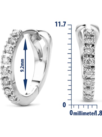 Revoni Witgouden creolen met diamanten
