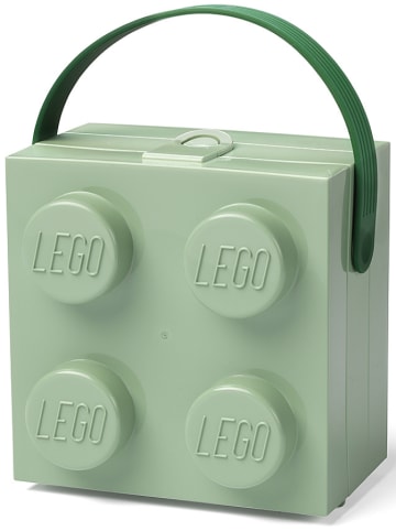 LEGO Lunchbox "Brick 4" grijsgroen - (B)16,5 x (H)11,6 x (D)17,3 cm