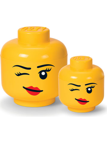 LEGO Opbergbox "Whinky" geel - (H)18,5 x Ø 16 cm