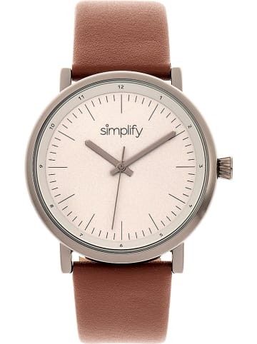 Simplify Zegarek kwarcowy "The 6200" w kolorze brązowo-antracytowo-beżowym