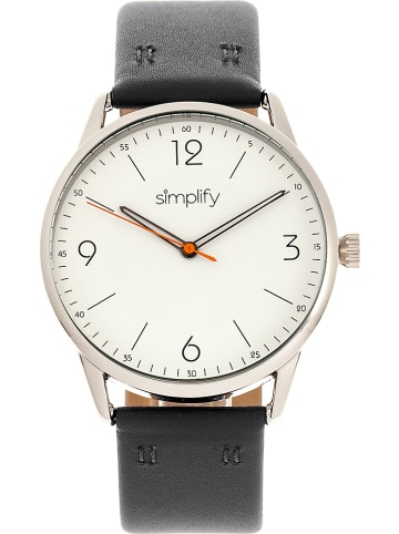 Simplify Kwartshorloge "The 6300" zwart/zilverkleurig/wit