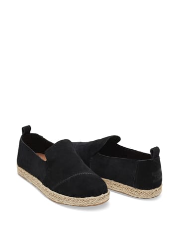 TOMS Skórzane espadryle w kolorze czarnym