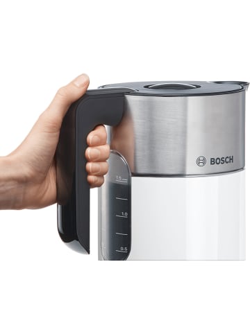 Bosch Kleingeräte Wasserkocher "Styline" in Weiß/ Silber - 1,5 l