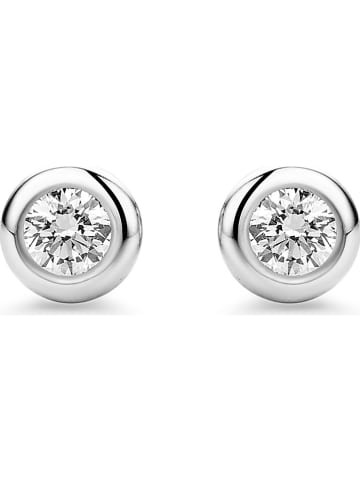 Revoni Witgouden oorstekers met diamanten