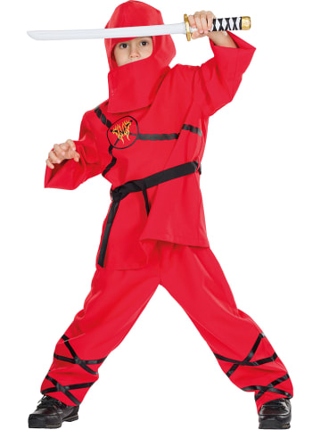 Party x People 4-delig kostuum "Ninja" rood