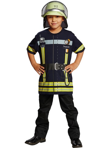 Party x People Kostüm-Shirt "Feuerwehr" in Dunkelblau/ Gelb