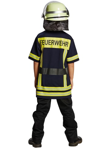 Party x People Kostuumshirt "Brandweerman" donkerblauw/geel