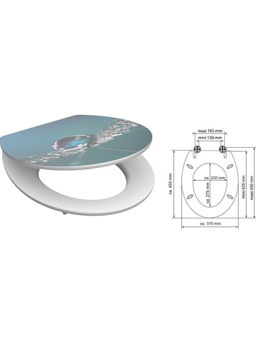 Schütte Wolnoopadająca deska WC w kolorze błękitnym