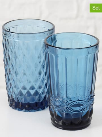 Boltze 2-delige set: drinkglazen "Aurora" blauw - 300 ml