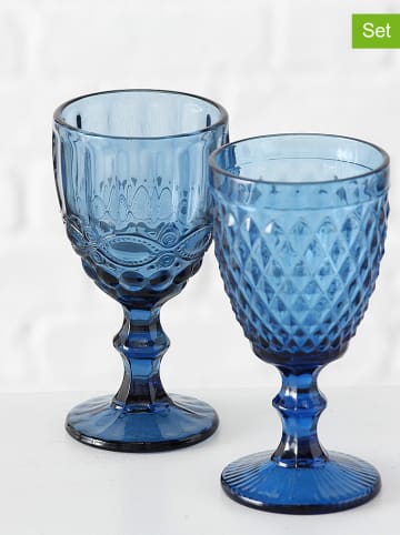 Boltze Kieliszki (2 szt.) "Aurora" w kolorze niebieskim do wina - 300 ml