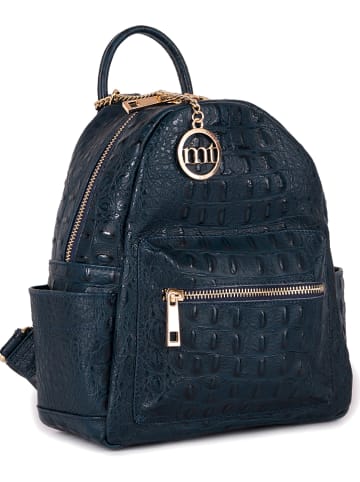 Mia Tomazzi Leder-Rucksack in Dunkelblau - (B)20 x (H)25 x (T)12 cm