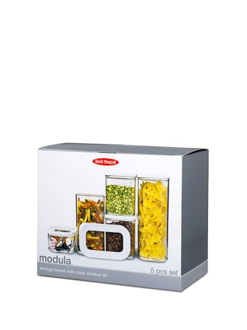 Mepal 5er-Set: Vorratsbehälter in Weiß