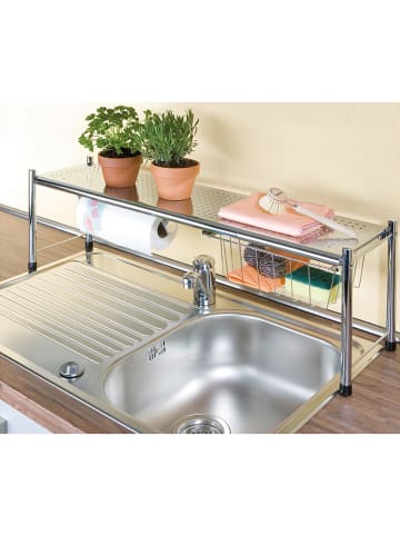 Wenko Gootsteenrek "Expando" chroomkleurig - (B)116 x (H)27 x (D)21 cm