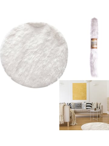 THE HOME DECO FACTORY Teppich in Creme - Ø 115 cm