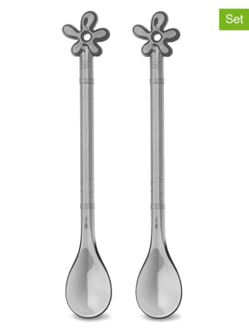 koziol Łyżeczki (6 szt.) w kolorze szaro-czerwonym - (D)19,5 cm