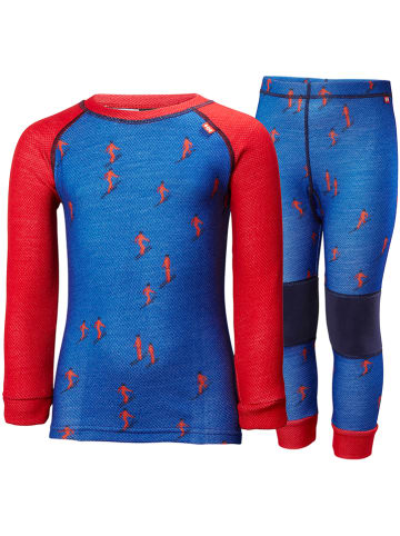 Helly Hansen 2-częściowy zestaw bielizny funkcyjnej w kolorze niebiesko-czerwonym