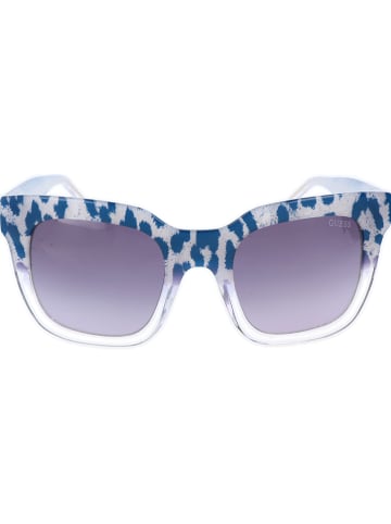 Guess Damskie okulary przeciwsłoneczne w kolorze niebiesko-szaro-fioletowym