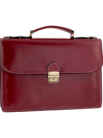 ORE10 Leder-Businesstasche "Ferrara" in Rot - (B)38 x (H)27 x (T)7 cm