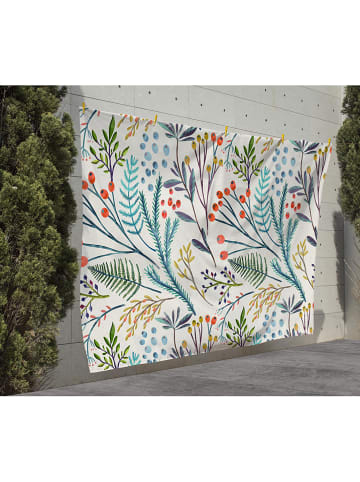 Folkifreckles Koc piknikowy "Flores Vintage" ze wzorem - 170 x 140 cm