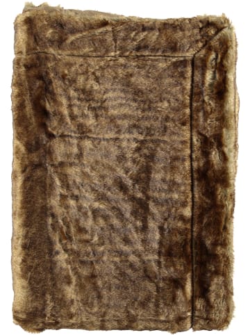 Schiesser Koc "Fake Fur" w kolorze szarobrązowym