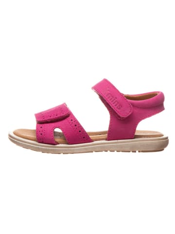 Kmins Skórzane sandały w kolorze różowym