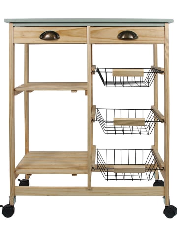 Ethnical Life Servierwagen "My Little Market" in Kiefer/ Grau - (B)67 x (H)81 x (T)35 cm