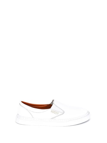 Noosy Leder-Slipper in Weiß
