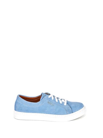 Noosy Leder-Sneakers in Hellblau