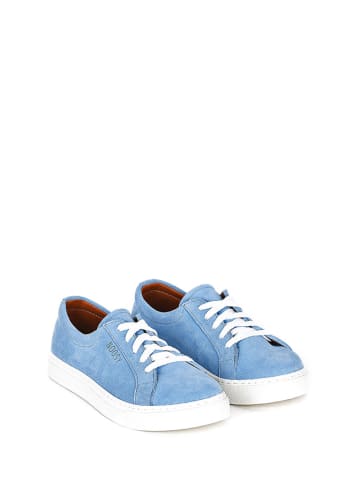 Noosy Leder-Sneakers in Hellblau