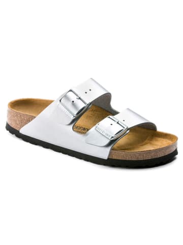 Birkenstock Pantoletten "Arizona" in Silber - Weite S