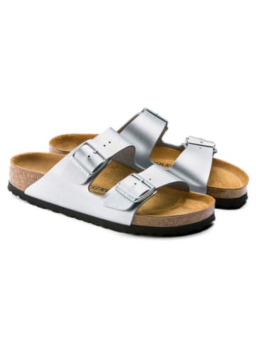 Birkenstock Pantoletten "Arizona" in Silber - Weite S
