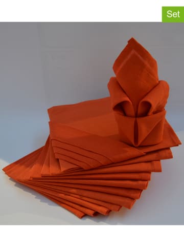 Calitex 12-delige set: servetten "Coton" oranje