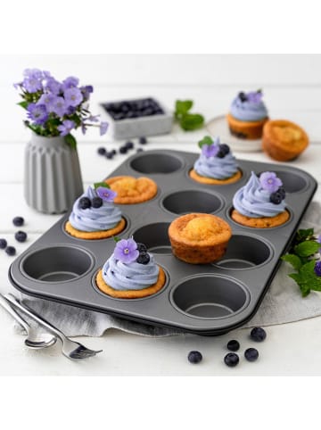 Zenker Muffinform "Energy" in Anthrazit - (L)38 x (B)26 cm
