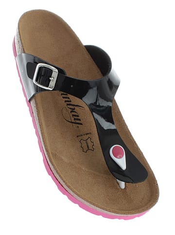 Sunbay Zehentrenner in Schwarz/ Pink