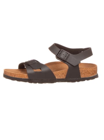 Birkenstock Leder-Sandalen "Rio" in Schwarz - Weite S