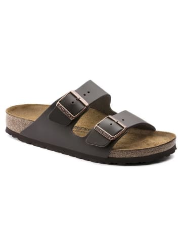 Birkenstock Leren slippers "Arizona" donkerbruin - wijdte N