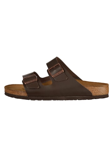 Birkenstock Leder-Pantoletten "Arizona" in Dunkelbraun - Weite N