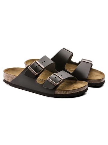 Birkenstock Leren slippers "Arizona" donkerbruin - wijdte N