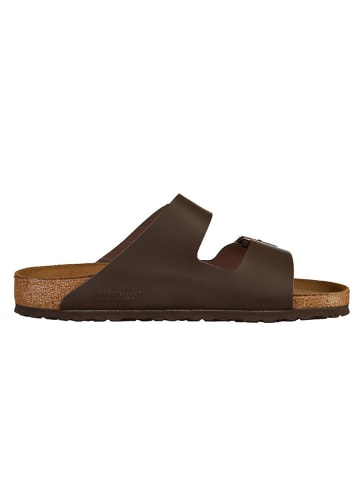 Birkenstock Leder-Pantoletten "Arizona" in Dunkelbraun - Weite N