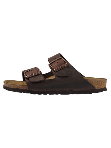 Birkenstock Leder-Pantoletten "Arizona" in Braun - Weite S