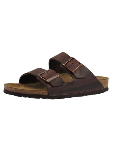 Birkenstock Leder-Pantoletten "Arizona" in Braun - Weite S