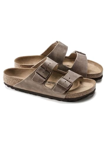 Birkenstock Leder-Pantoletten "Arizona" in Hellbraun - Weite N