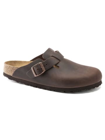 Birkenstock Leder-Clogs "Boston" in Braun - Weite S