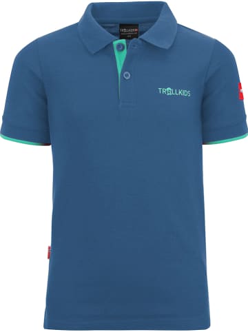 Trollkids Funkcyjna koszulka polo "Bergen XT" w kolorze niebieskim
