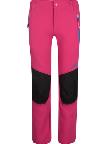 Trollkids Spodnie softshellowe "Lysefjord" w kolorze różowo-niebieskim